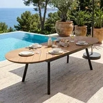 Rechteckiger ausziehbarer Gartentisch 220/280 cm Holzoptik - Oviala Jakarta - Braun
