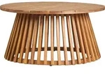 Miliboo - Runder niedriger Gartentisch aus Massivholz D80 cm NASSAU