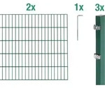 Alberts Doppelstabmatten Zaun, H&ouml;he 100 cm, L&auml;nge 4 m, Zaun-Komplettset zum