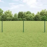 vidaXL Kettenzaun mit Pfosten 25 x 0,6 m (B x H) - Gr&uuml;n