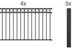 Alberts Zaunkomplettset Circle, zum Einbetonieren matt-schwarz H&ouml;he 120cm...