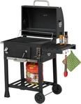 Relaxdays Holzkohlegrill Grillwagen, mit Deckel, BBQ-Grill mit R&auml;dern,