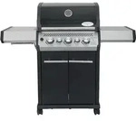 SANTOS Gasgrill S-318 Schwarz mit 3 Hauptbrenner, Infrarotseitenbrenner &...