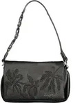 Stilvolle schwarze Damenhandtasche mit abnehmbarem Schultergurt - Schwarz