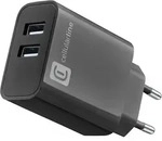 Cellularline - MULTIPOWER 24W Ladeger&auml;t mit Zwei USB-A Anschl&uuml;ssen - Ausgestattet