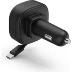 Auto-Schnellladeger&auml;t, 2x USB-C, ausziehbares Ladekabel, PD, 30 W, Schwarz