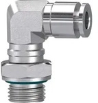 Riegler L-Steckverschraubung, drehbar, G 3/8 a., Schlauch-&Oslash; 12, ES 1.4404