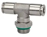 Riegler T-Steckverschra., drehbar, G 1/8 a., Schl.-&Oslash; 4, 15bar, ES 1.4404