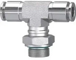 Riegler T-Steckverschraubung, drehbar, G 1/4 a., Schlauch-&Oslash; 6, ES 1.4404