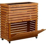 dobar Hochbeet "Rolla" Gr. L, Braun, 72x32,5x78 cm mit Staufach - Braun