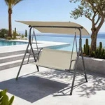 Hollywoodschaukel 'Satten' 3-Sitzer mit Sonnendach Stahlgestell 173 x 119 x 153 cm