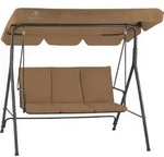 HinHocker Hollywoodschaukel 3-Sitzer mit Sonnendach, Braun, bis 250 kg...