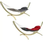 Amazonas H&auml;ngematte Fat Hammock XXL Set + Olymp-Gestell ausem Holz - Rot
