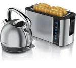 Arendo Fr&uuml;hst&uuml;cks-Set Edelstahl, Wasserkocher mit Temperatureinstellung 1,7l, 4