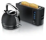 Arendo Fr&uuml;hst&uuml;cks-Set Edelstahl, Wasserkocher mit Temperatureinstellung 1,7l, 2
