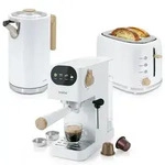 Briebe SKT1209WHT Nordic Set Espressomaschine 20 Bar, Toaster f&uuml;r 2 Scheiben,