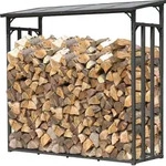 Metall Kaminholzregal Au&szlig;en 143 x 70 x 145 cm, Pro - 40 mm Stahlprofil,...