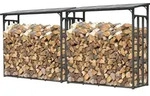 Set 2 St&uuml;ck Metall Kaminholzregal Au&szlig;en 185 x 70 x 185 cm, Pro - 40 mm...