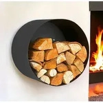 DanDiBo Kaminholzregal Innen Metall Schwarz Rund Wand 50 cm Kaminholzst&auml;nder...