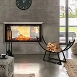 ML-Design Kaminholzregal aus Metall, 55x94 cm, Schwarz, Innen/Au&szlig;en,...