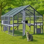 Wiltec Freilaufgehege Katzen 280 x 188 x 188 cm, Katzenfreigehege Holz, Au&szlig;engehege