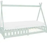 ML-Design Kinderbett Tipi 90x200 cm mit Matratze, Rausfallschutz und...