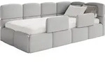Selsey Cloudy &ndash; Kinderbett 120 cm, Bettkasten, 2x Rausfallschutz, Boucl&eacute;,...