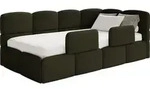 Selsey Cloudy &ndash; Kinderbett 120 cm, Bettkasten, 2x Rausfallschutz, Boucl&eacute;, rechts,