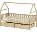 MIRJAN24 Kinderbett mit schubladen Domi, Hausbett, Lattenrost Flex aus