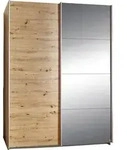 Schwebet&uuml;renschrank - Artisan Eiche Nachbildung - 136 x 197 cm - mit Spiegel - Braun