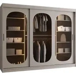 MIRJAN24 Kleiderschrank Bahrajn 250, Schwebet&uuml;renschrank, Garderobe (Farbe: