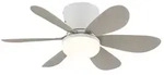 Mini Deckenventilator mit LED Beleuchtung und Fernbedienung Delores Wei&szlig; / Sand 51