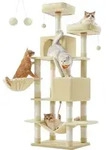 Feandrea Kratzbaum 168 cm, L, mit 13 Kratzs&auml;ulen, 2 Plattformen beige - Beige