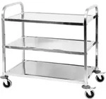 Servicewagen, K&uuml;chenwagen, Abr&auml;umwagen 3 Etagen 950x500x950mm Edelstahl