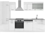 K&uuml;chenzeile Vicco R-Line Wei&szlig; Hochglanz/Wei&szlig; 300 cm ohne Arbeitsplatte, Model