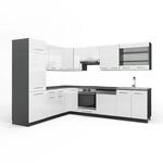 Eckk&uuml;che Vicco Fame-Line Wei&szlig; Hochglanz/Anthrazit 287 x 227 cm ohne Arbeitsplatte,