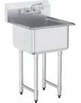 VEVOR Edelstahl Sp&uuml;ltisch Gewerbliche Sp&uuml;lbecken 533,4x457x1041mm Wasserhahn