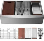 VEVOR Bauernhaus-K&uuml;chensp&uuml;le, Einbausp&uuml;le 304-Edelstahl, Eingebauter...