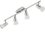 4-flg. Deckenleuchte Chrom Glas inkl. LED Leuchtmittel
