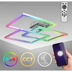 Deckenleuchte 69,5x69,5 cm - 48W, 4800lm, LED, smart, dimmbar, CCT, RGB, silberfarbig