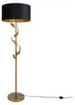 Stehleuchte Gold mit Schwarzem Schirm und Goldener Innenseite 50cm Linden - Gold