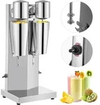 VEVOR Getr&auml;nkemixer 150W, Milchshaker Elektrisch 800ml, Doppelk&ouml;pfe, Silbrig,
