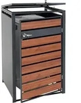 1er M&uuml;lltonnenverkleidung HWC-J81, M&uuml;lltonnenbox, erweiterbar, Metall 32kg,