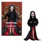 Monster High x Wednesday Sammlerpuppe, Morticia Addams im schwarzen Samtkleid,