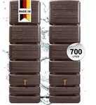 4rain SLIM WOOD DECOR Wandtank-Set 700 Liter darkwood, 2 x SLIM 350 L inkl.