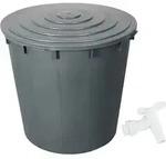 Regentonne rund mit Deckel und Hahn 500 L anthrazit - Grau