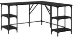 vidaXL Schreibtisch Schwarz Eichen-Optik 139 x 139 x 75 cm - Schwarz