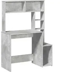vidaXL Schreibtisch mit Regal Betongrau 100x45x140 cm Holzwerkstoff - Grau