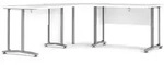 Schreibtisch - Grau 200x200x74,5h cm - Wei&szlig;