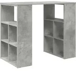 vidaXL Schreibtisch mit Regal Beton Grau 90 x 50 x 75 cm Holzwerkstoff - Grau